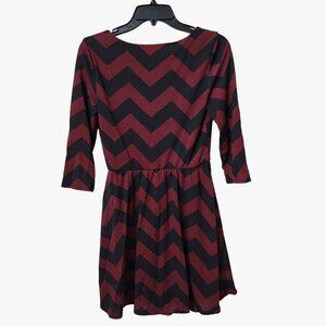 Charlotte Russe Dress Women Medium Black Burgundy Polyester spandex stretch‎